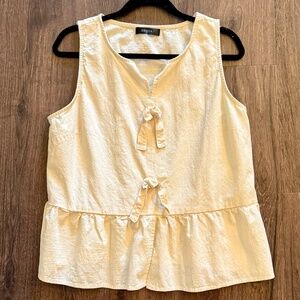 ZESICA Women's Sleeveless Peplum Top - Apricot - Size XL